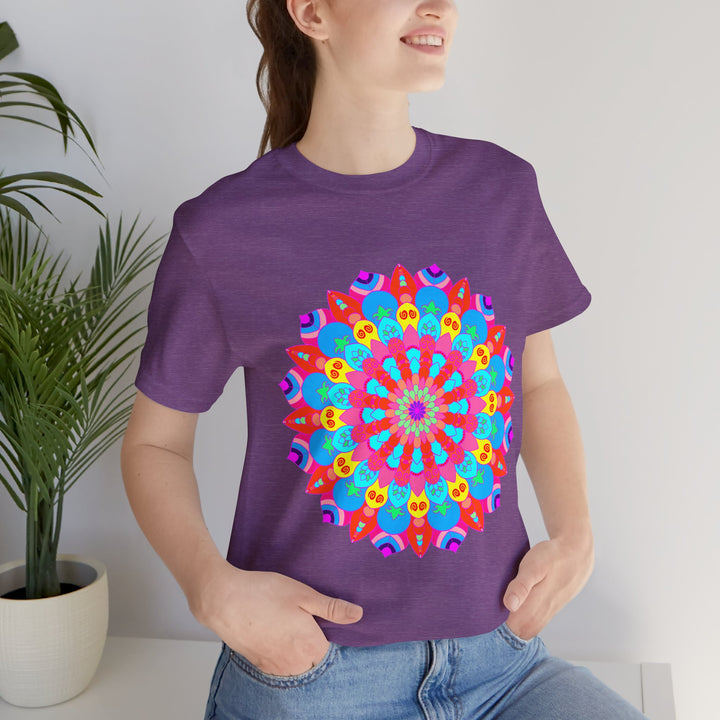 Vibrant and intricate psychedelic mandala design on a colorful t-shirt