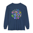 Colorful long sleeve t-shirt with a vibrant mandala design, perfect for casual wear