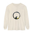 Stunning black cat silhouette against a glowing moon on a long sleeve t-shirt