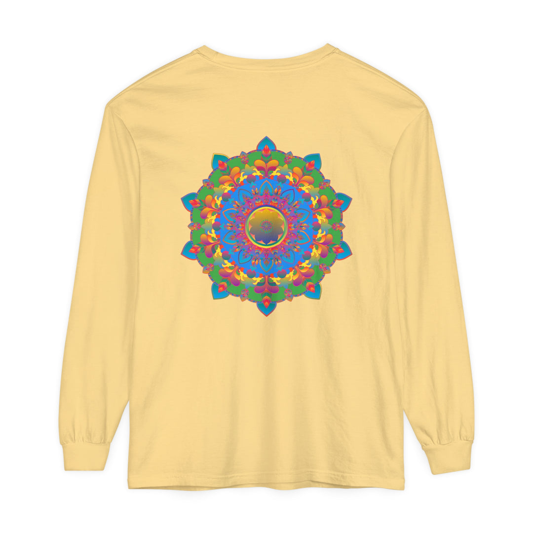 Intricate Mandala Long Sleeve T-Shirt featuring a detailed and beautiful mandala design