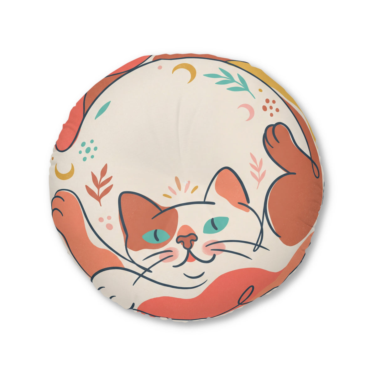 Boho Cat Floor Pillow — Cute Cat Cushion