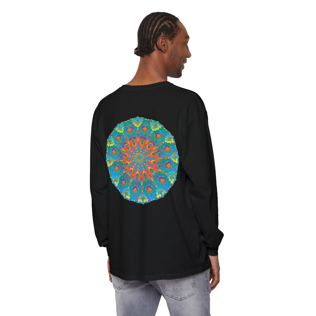 Free-spirited and charming rainbow mandala long sleeve t-shirt