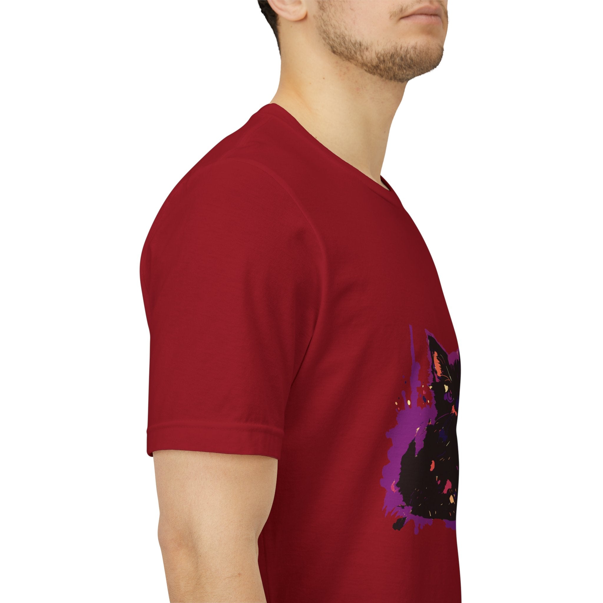 Black Cat Mystery - Purple Paint Splatter T-Shirt