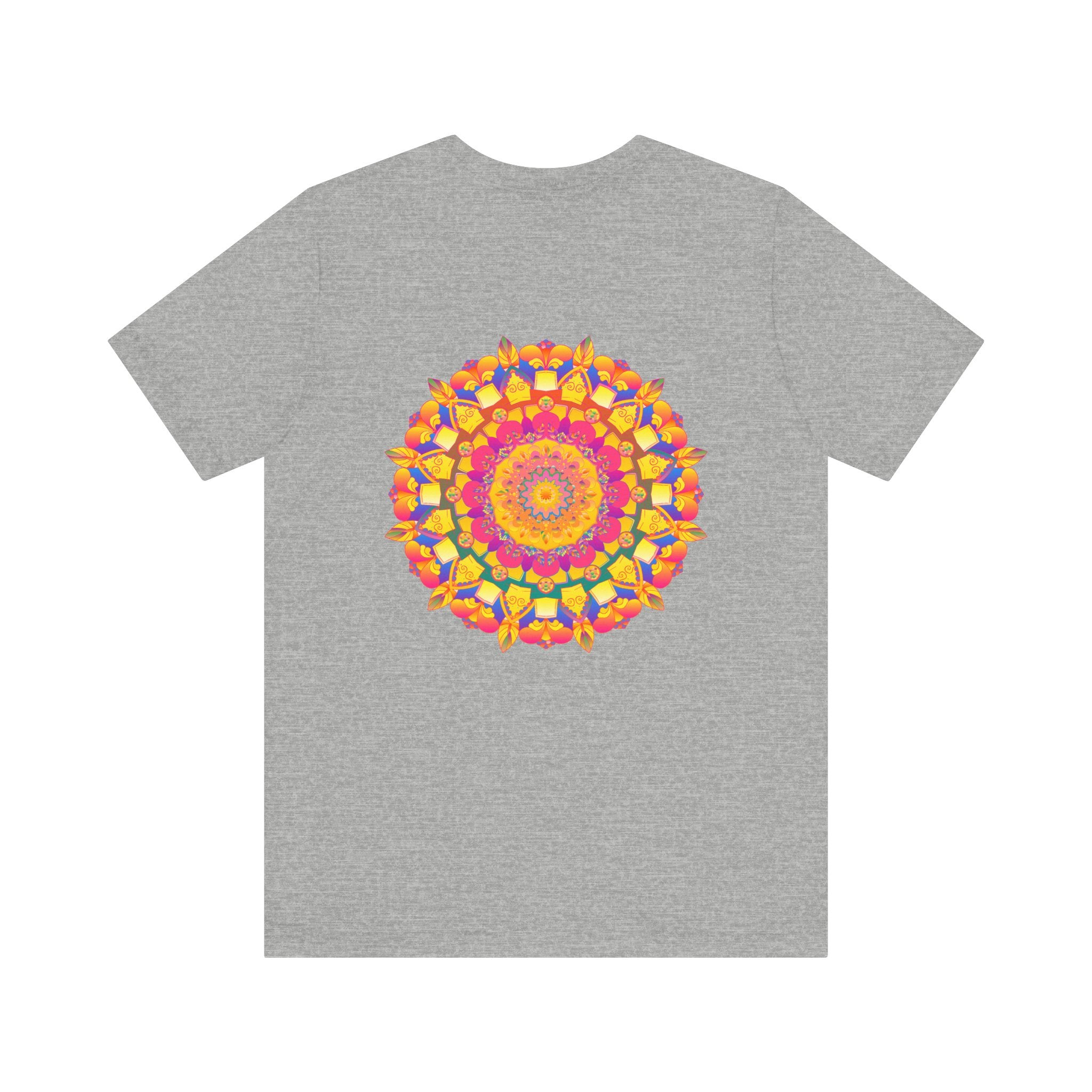 Colorful and intricate mandala design t-shirt representing peace and harmony