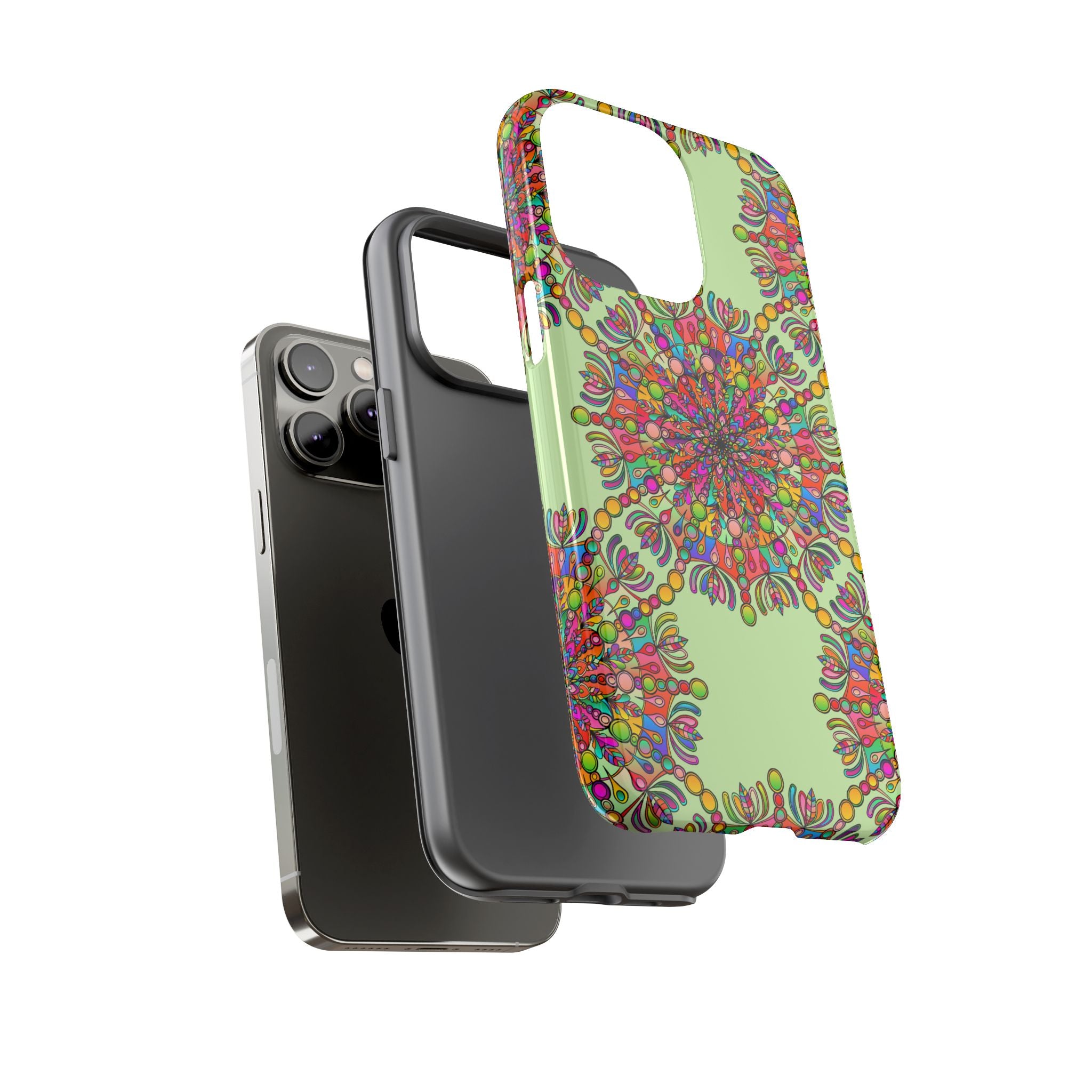 Custodia Vibrant Mandala per iPhone e Google Pixel | Custodie resistenti