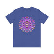Stunning purple mandala t-shirt with intricate design representing spiritual peace and harmony, perfect for those seeking inner tranquility and balance in their lives