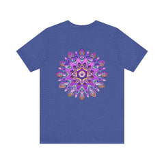 Stunning purple mandala t-shirt with intricate design representing spiritual peace and harmony, perfect for those seeking inner tranquility and balance in their lives