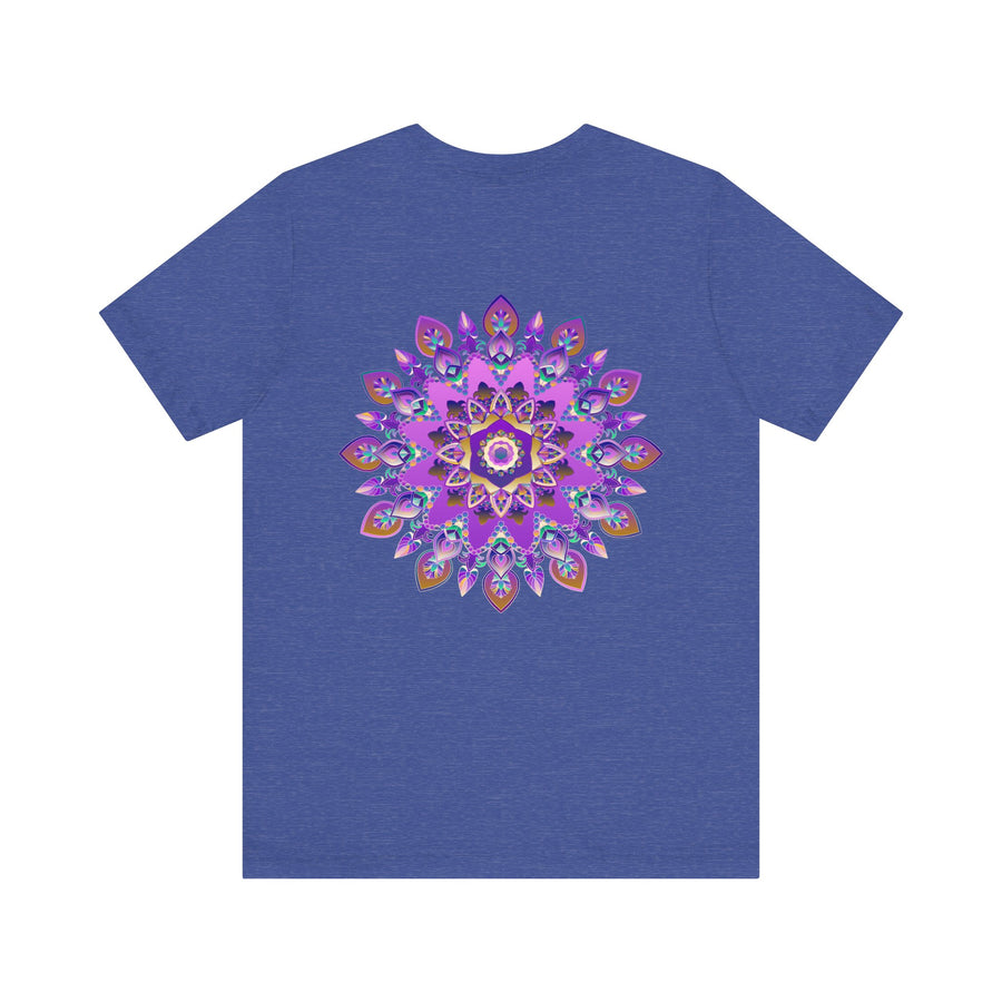 Stunning purple mandala t-shirt with intricate design representing spiritual peace and harmony, perfect for those seeking inner tranquility and balance in their lives