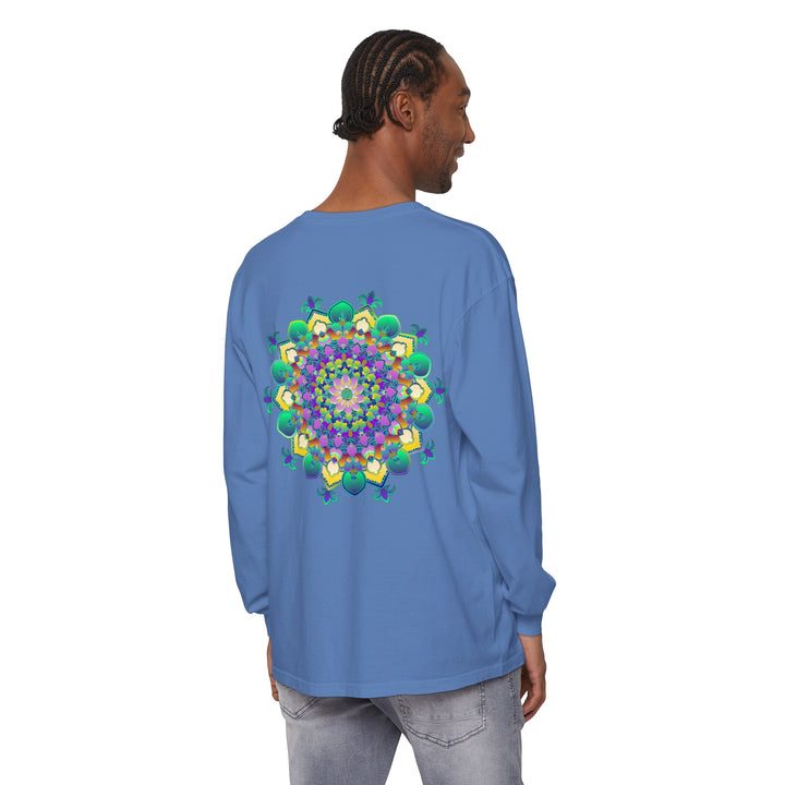 Beautiful and detailed long sleeve t-shirt featuring an intricate mandala design