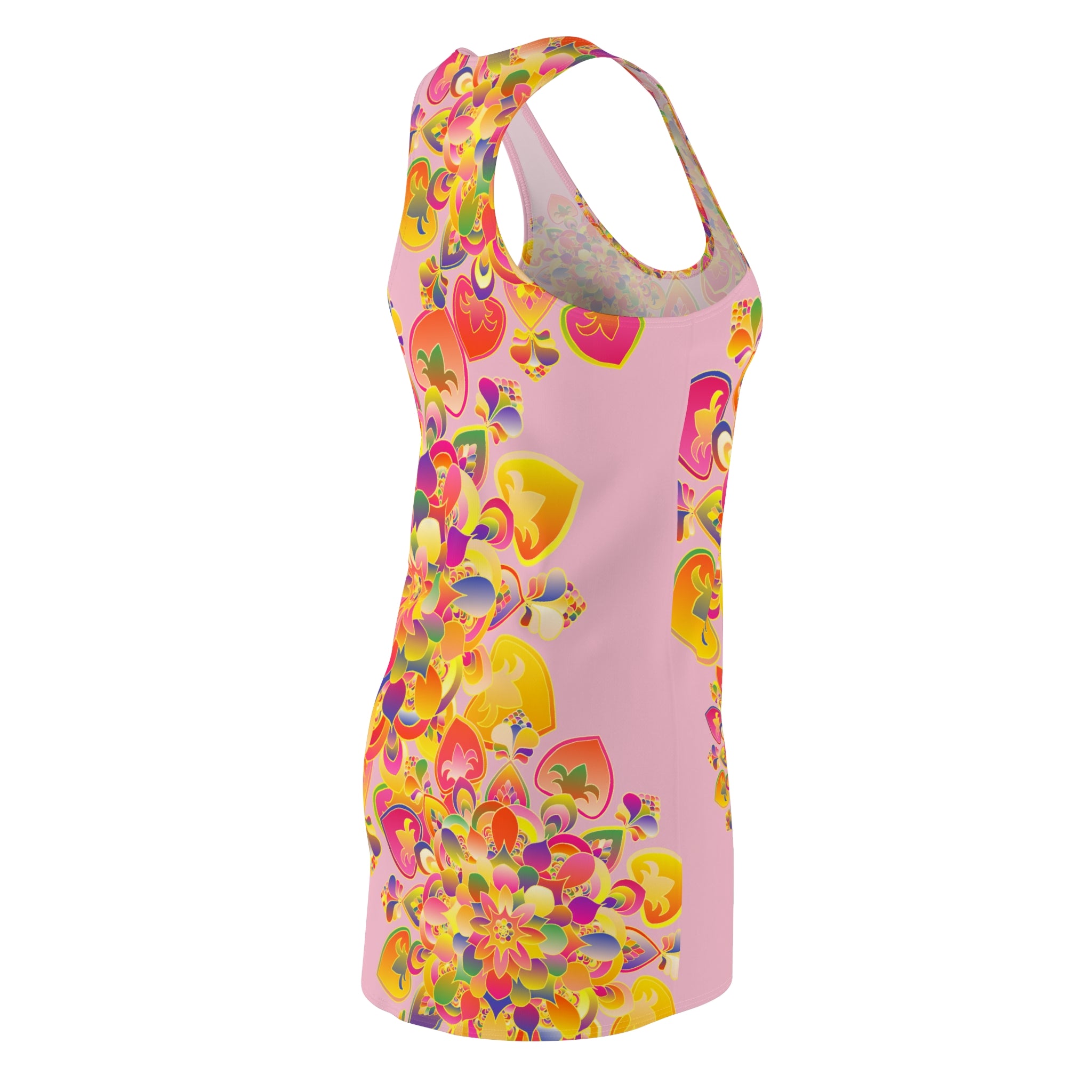 Psychedelic Floral Racerback Dress – Pink Kaleidoscope AOP