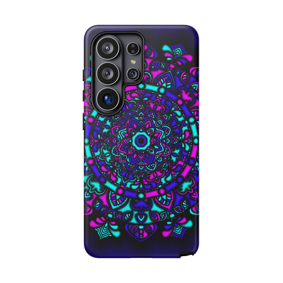 Mandala Neon Handyhülle – Lila & Türkise Robuste Schutzhülle