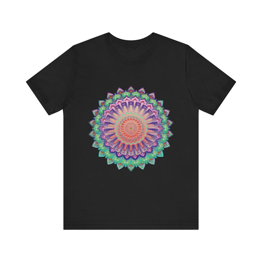 Vibrant Mandala Tee showcasing colorful and psychedelic design with intricate patterns