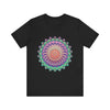 Vibrant Mandala Tee showcasing colorful and psychedelic design with intricate patterns