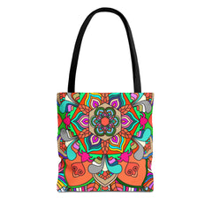 Colorful Mandala Tote Bag — Vibrant Boho All-Over Print Beach & Market Tote