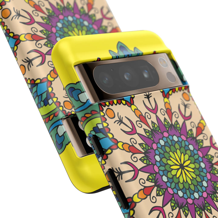 Intricate Floral Yellow Phone Case for Bold Protection and Style