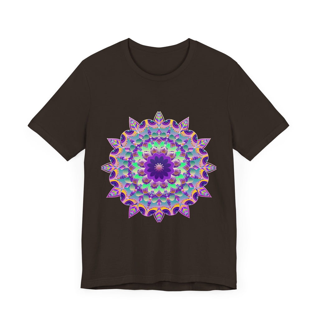 Vibrant and intricate Psychedelic Purple Mandala T-Shirt with eye-catching design