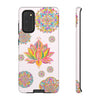 Beautiful light pink mandala design phone case with lotus flower detail