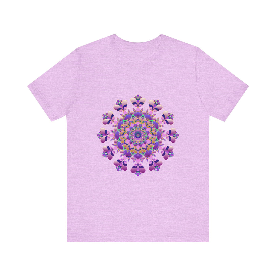 Intricate black floral mandala tee, featuring intricate flower design on a black background