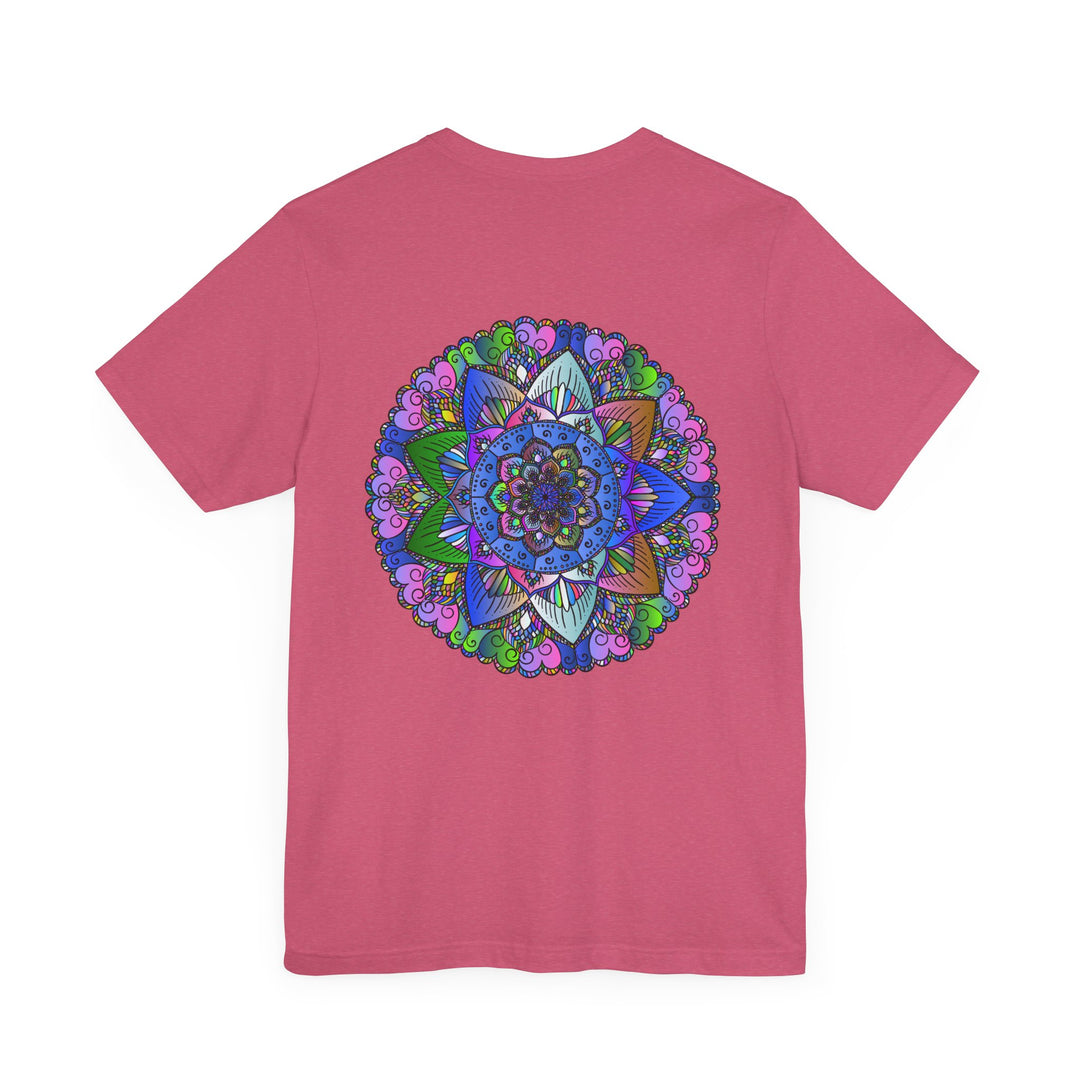 Vibrant Mandala T-Shirt in vibrant colors with intricate spiritual symbols