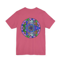 Vibrant Mandala T-Shirt in vibrant colors with intricate spiritual symbols