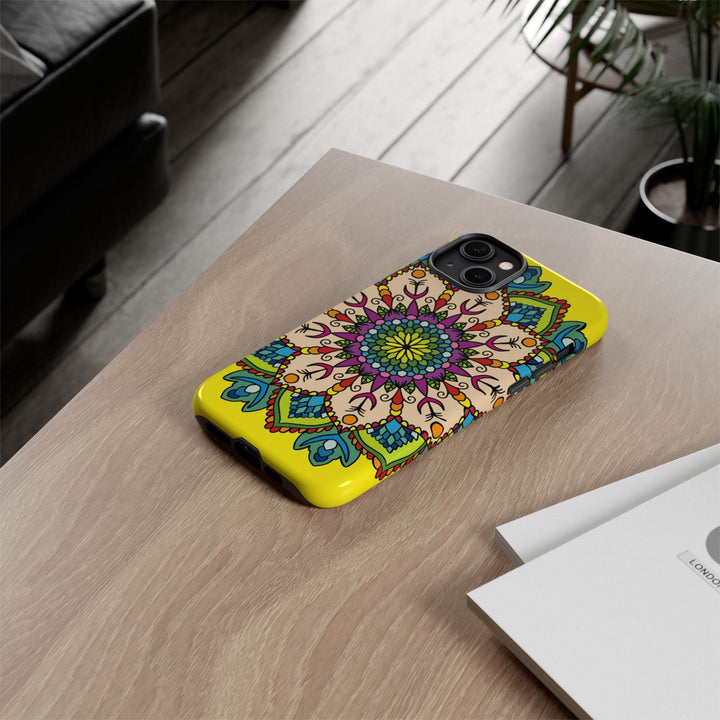 Intricate Floral Yellow Phone Case for Bold Protection and Style