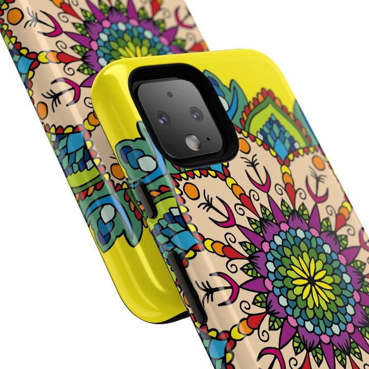 Intricate Floral Yellow Phone Case for Bold Protection and Style