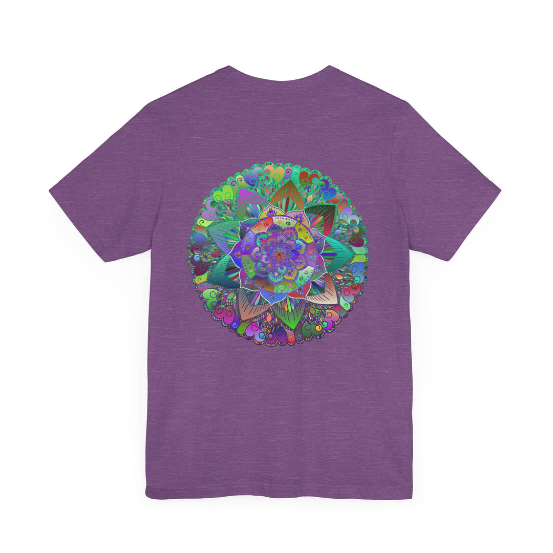 A colorful mandala design T-shirt promoting spiritual peace and harmony