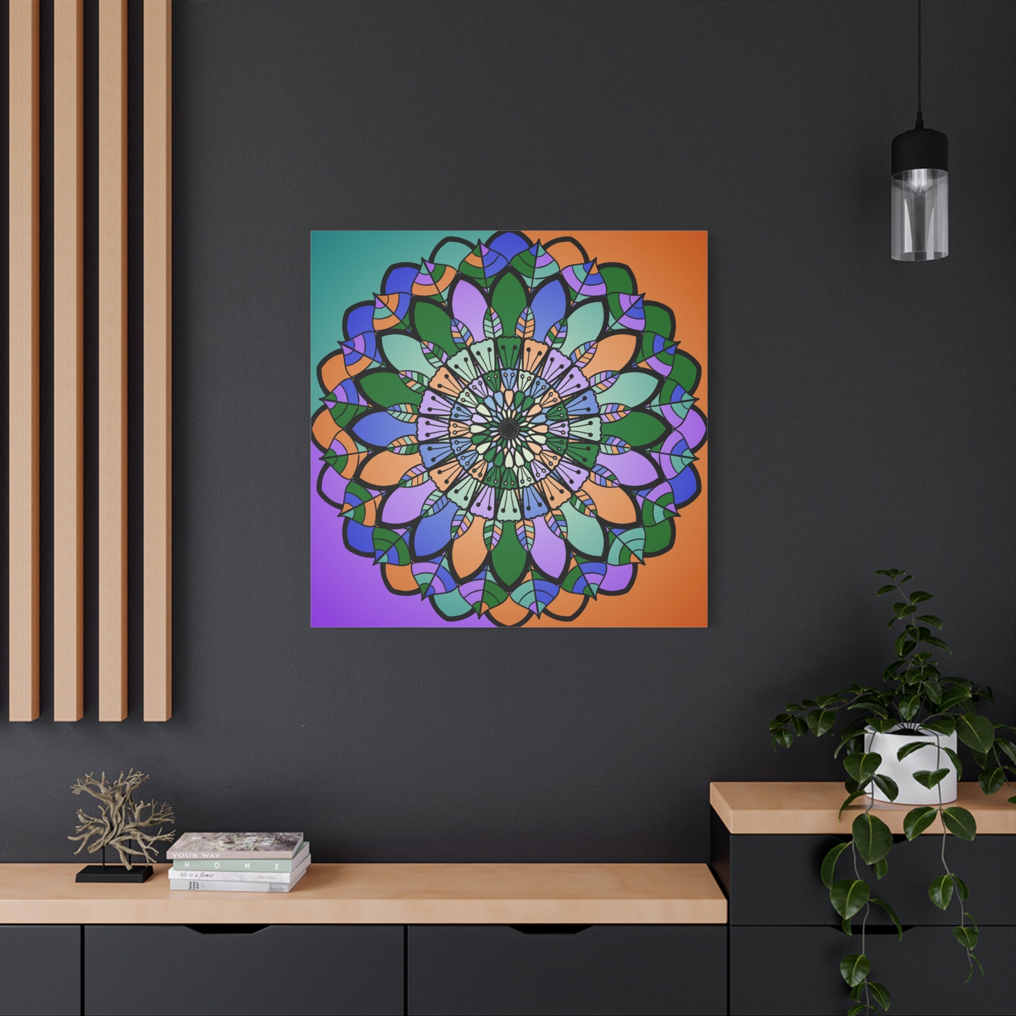 Floral Mandala Matte Canvas Wall Art