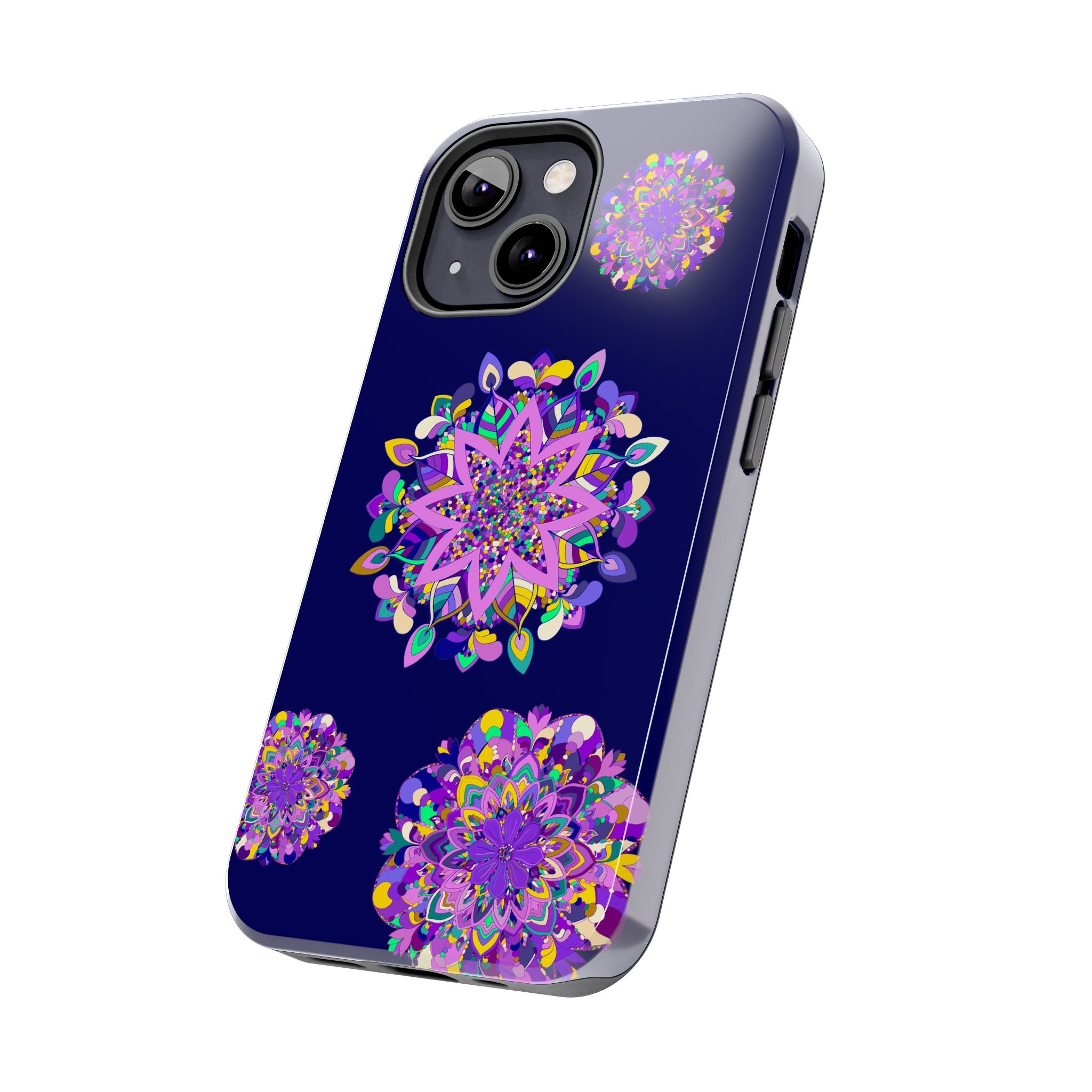 Hand drawn purple shades mandala art phone case, durable and shock absorbent for ultimate protection and style