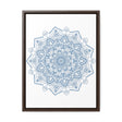 Beautiful handmade steel blue mandala design wall art on gallery canvas wraps with a vertical frame for home decor