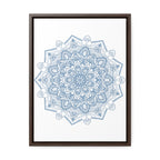 Beautiful handmade steel blue mandala design wall art on gallery canvas wraps with a vertical frame for home decor