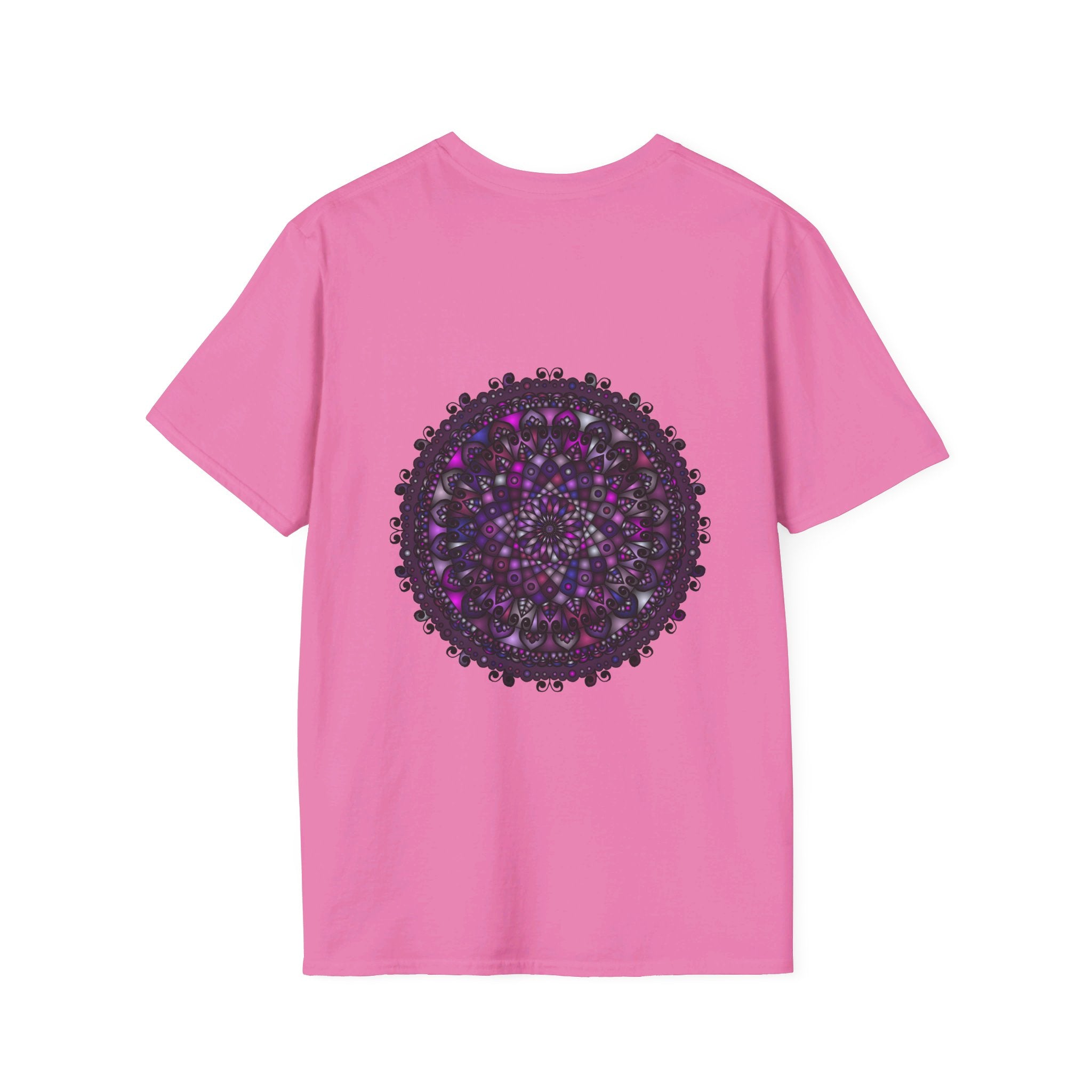 Purple Mandala Art Unisex Softstyle T-Shirt - Hand-Drawn Design perfect for casual wear