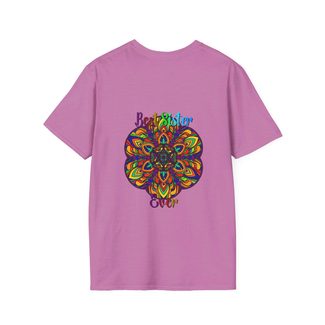 Colorful and intricate mandala art design on soft unisex t-shirt