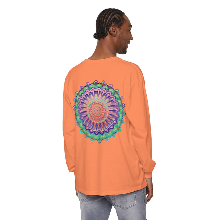 Colorful and intricate mandala design long sleeve t-shirt for men and women