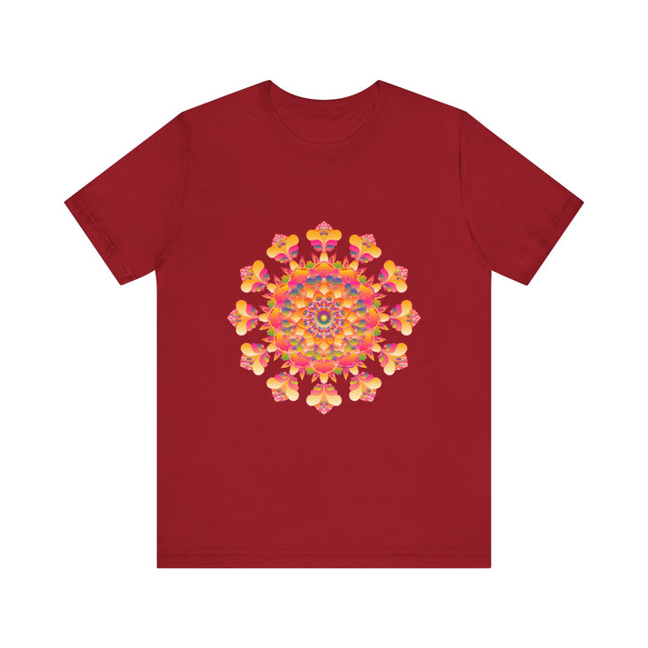 Vibrant Mandala Tee featuring a stunning design in shades of pink, yellow, orange, and green, perfect for adding a pop of color to your wardrobe