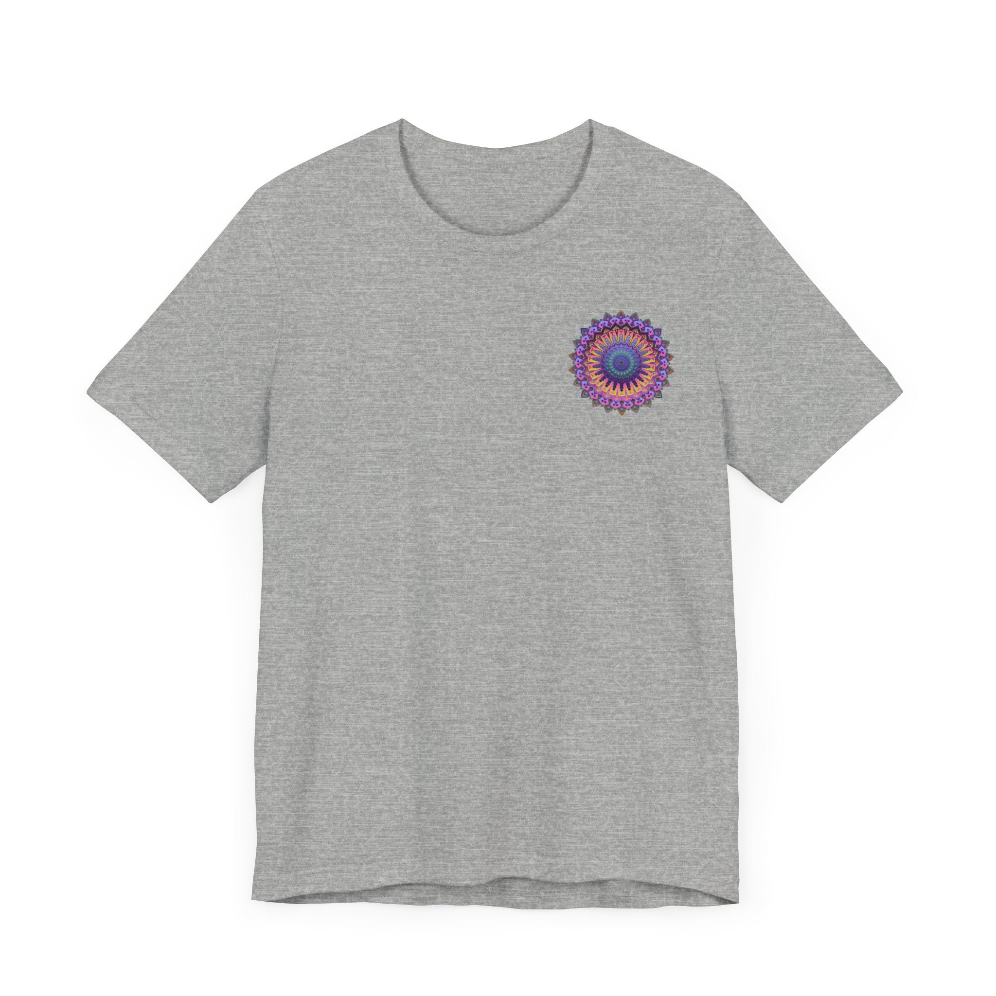 Vibrant Mandala T-Shirt featuring a beautiful, intricate design symbolizing spiritual peace and harmony, perfect for adding a touch of mindfulness and tranquility to your wardrobe