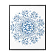 Handmade steel blue Mandala design wall art on gallery canvas wraps in vertical frame, perfect for adding a touch of intricate beauty to any space