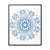 Handmade steel blue Mandala design wall art on gallery canvas wraps in vertical frame, perfect for adding a touch of intricate beauty to any space