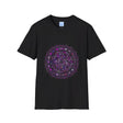 Softstyle unisex t-shirt featuring a hand-drawn purple mandala art design
