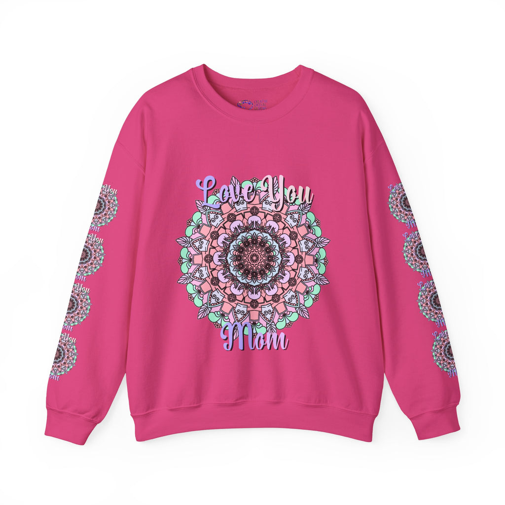 Felpa girocollo ispirata al mandala per mamme in tenui colori pastello