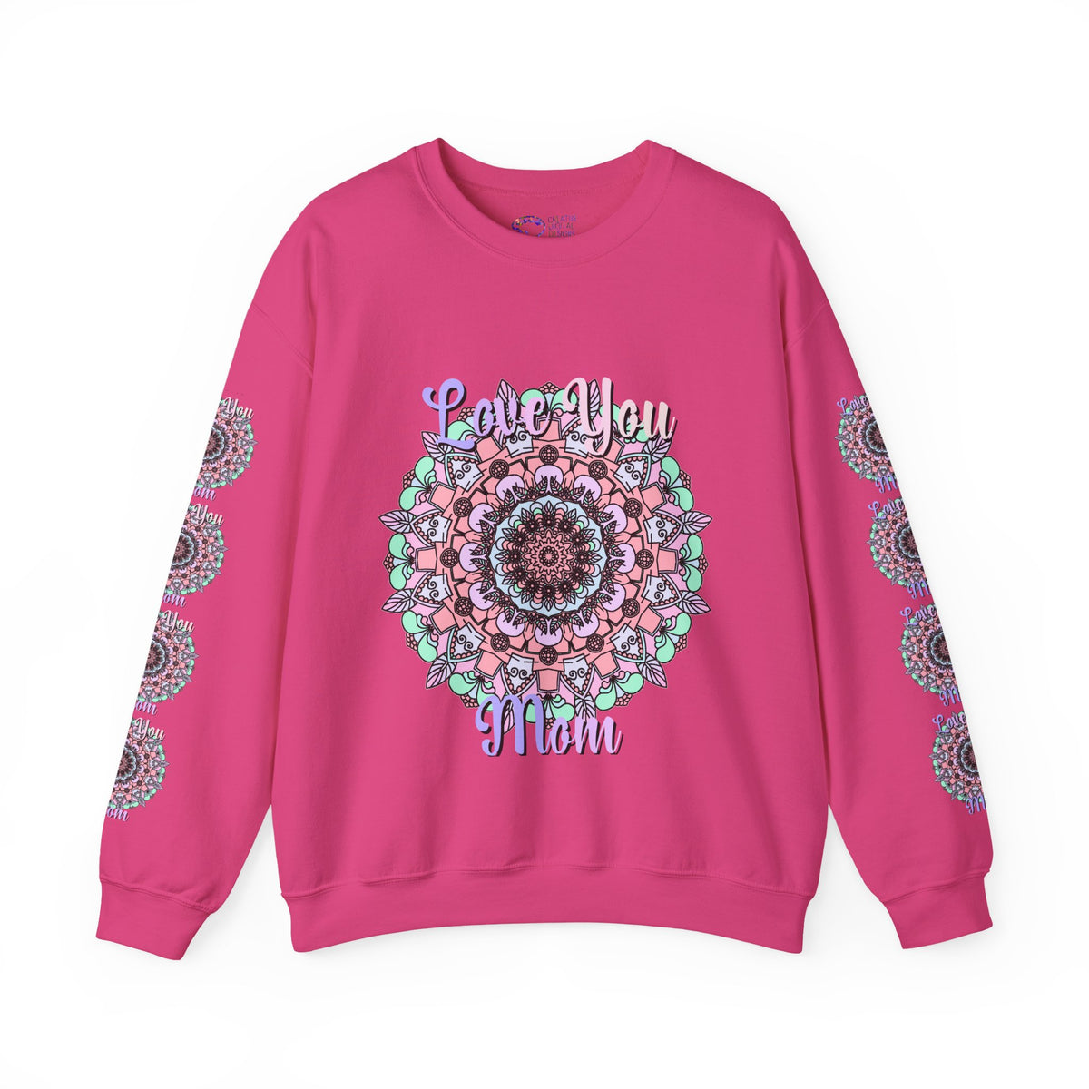 Mandala Inspired Crewneck Sweatshirt for Moms in Soft Pastels
