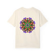 Unisex Mandala T-Shirt featuring hand-drawn mandala art, made from 100% ring-spun cotton and garment-dyed for extra comfort