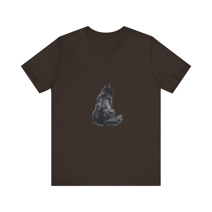 Black cat silhouette t-shirt featuring a cozy and comfortable design