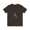 Black cat silhouette t-shirt featuring a cozy and comfortable design