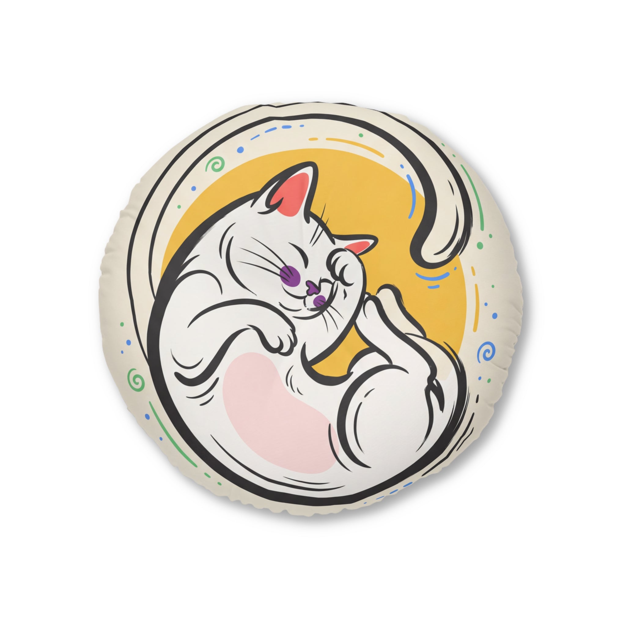 Cozy Crescent Cat Floor Pillow