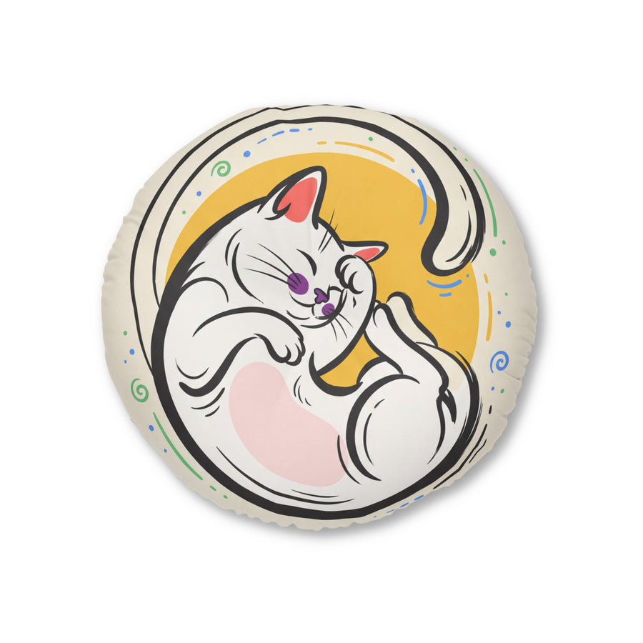 Cozy Crescent Cat Floor Pillow