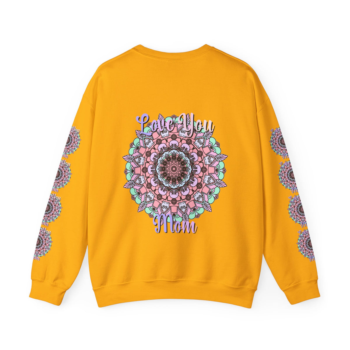 Felpa girocollo ispirata al mandala per mamme in tenui colori pastello