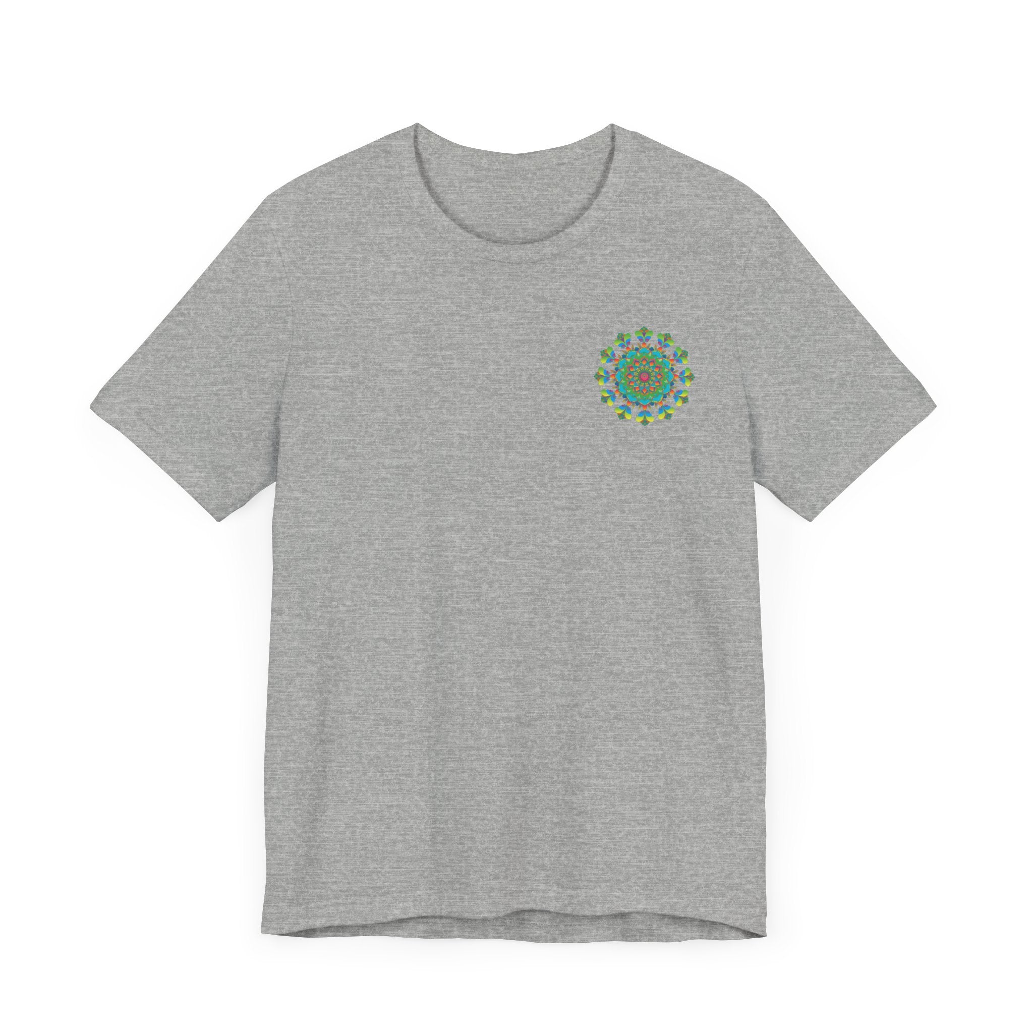 Colorful and intricate psychedelic mandala T-shirt with spiritual vibes and intricate design