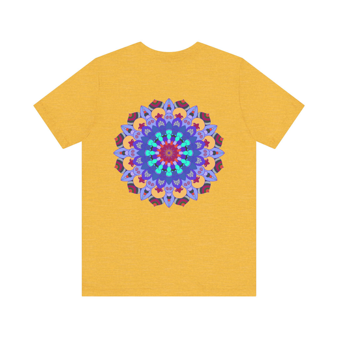 Blue Mandala Peace & Harmony T-Shirt with Spiritual Art Design, Perfect for Meditation and Yoga