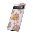 A beautiful light pink phone case featuring a mandala design with a lotus flower